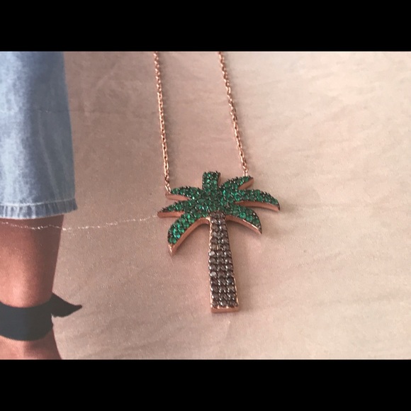 Palm tree pendant necklace tropical jewelry - Picture 8 of 8